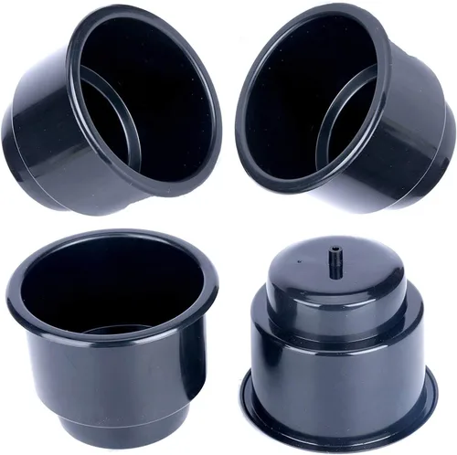 Vista 10 de Amarine-made (Juego de 3) Posavasos negros con drenaje plásticos para botes, automóviles, casas rodantes - Negro