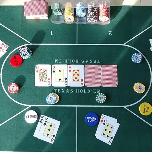 Vista 2 de Double Sided Poker Mat,Roll Up Roulette Mat Roulette Tables Felt Layout Table Mats for Poker Game Night