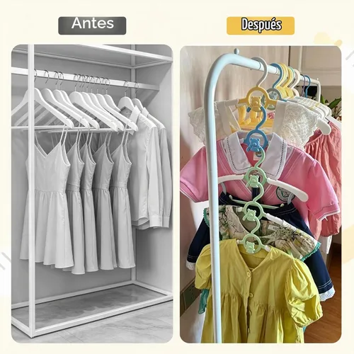 Vista 6 de JSF Perchas ajustables para bebés, 20 piezas de ganchos para guarderías, antideslizantes, extensibles, ideales para ropa de recién nacidos