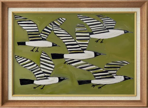Vista 113 de MUDECOR Lienzo enmarcado prémium para pared, pinos nevados en bosque de invierno, ilustraciones modernas, arte contemporáneo, escénico, divertido