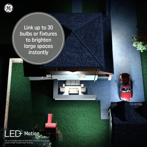 Vista 11 de GE Lighting LED+ - Bombilla de seguridad para exteriores con sensor de movimiento, blanco cálido, ajuste del atardecer al amanecer, base media