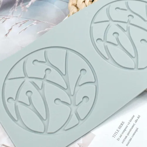 Vista 3 de Molde de encaje de hojas huecas 3D, molde de encaje de silicona con formas de flores de múltiples hojas para decoración de pasteles, tapete
