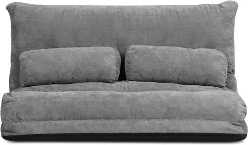 Vista 8 de Giantex Sofá de suelo ajustable con 2 almohadas, sofá cama plegable multifuncional de 6 posiciones, asiento de piso de gamuza multifuncional