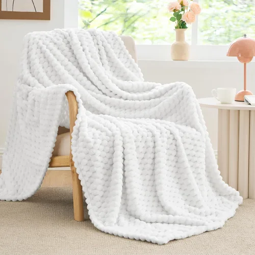 Vista 181 de BEDELITE Manta de forro polar para sofá y cama, manta decorativa de jacquard 3D de almendra, súper suave y acogedora, manta mullida cálida adecuada