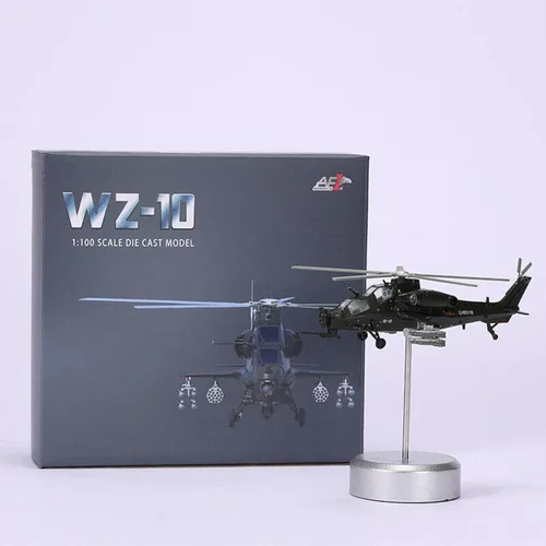 Vista 2 de 1:100 Aleación China Armado WZ-10 Helicópteros Modelo de Aeronave Militar Modelo de Aeronave Simulación Aviación Ciencia Exposición