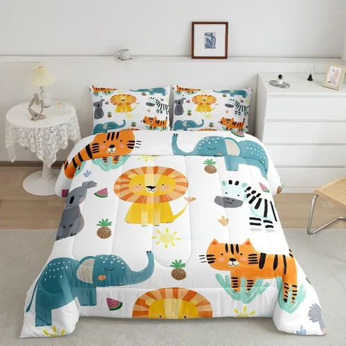 Vista 12 de Feelyou Juego de edredón de dibujos animados de gatos, juego de edredón de gatitos y flores, para niños, niñas, adolescentes, mascotas, gatos, juego