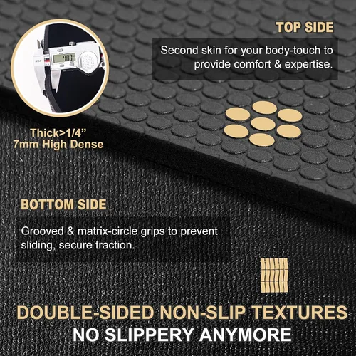 Vista 3 de Gxmmat Extra Wide Large Exercise Mat 12'x7'/10'x7/8'x7(7mm), Thick Workout Mats for Home Gym Flooring, High-Density Durable Cardio Mat, Shoe