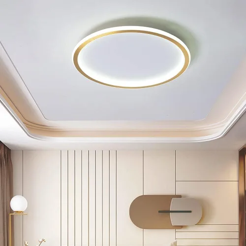 Vista 16 de Lámpara de techo LED regulable de montaje empotrado, lámpara de techo empotrada redonda moderna de 12 pulgadas con ajuste de aplicación, lámpara
