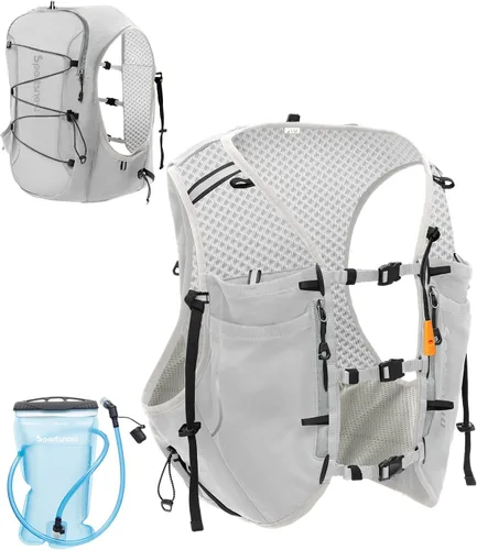 Vista 15 de Sportsnew Chaleco para correr para mujeres y hombres, mochila ligera de hidratación de 10L con bolsillo impermeable para teléfono, paquete