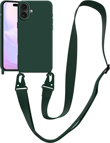 Vista 135 de Funda compatible con iPhone 8 Plus, iPhone 7 Plus/6 Plus/6S Plus con cordón, funda cruzada para iPhone con correa ajustable de silicona para iPhone