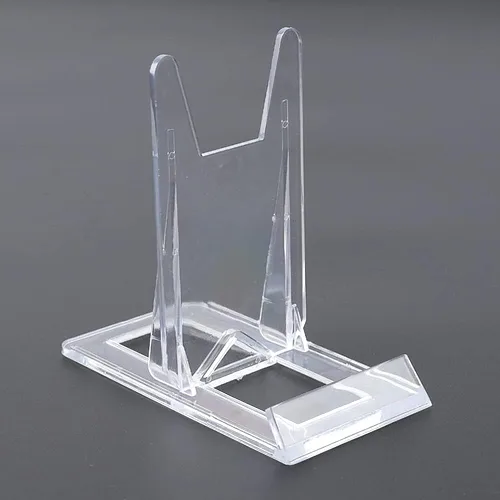 Vista 3 de lasenersm 2 piezas de caballete acrílico soporte de exhibición de placa de plástico, mini caballete soporte de caballete soporte ajustable
