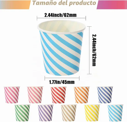 Vista 2 de Zeyune 500 vasos de papel para helado, cuencos desechables de 5 onzas para helado de postre, yogur congelado, sarga, aperitivos, sopa, alimentos