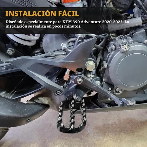 Vista 2 de NICECNC Estriberas planas horizontales negras de ángulo ancho estilo rally compatibles con KTM 390 Adventure 2020 2021 2022 2023, aluminio 6061