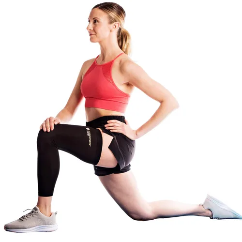 Vista 2 de Manga de compresión de pierna completa – infusión de cobre definitivo, soporte para rodilla, muslo, pantorrilla, artritis, correr y baloncesto.