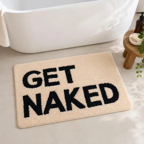 Vista 7 de Get Naked - Alfombra de baño antideslizante, bonita alfombra de baño copetuda, alfombra de baño de microfibra lavable para interiores, para baño