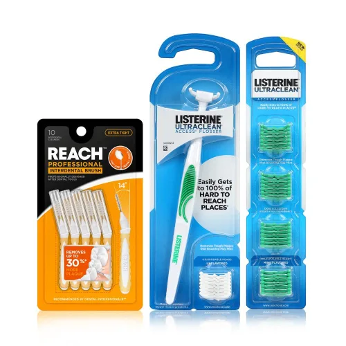 Vista 14 de Reach Paquete de hilo dental encerado y hilo dental de acceso ultrarrápido Listerine Eliminación efectiva de placa, sin PFAS Resistencia a