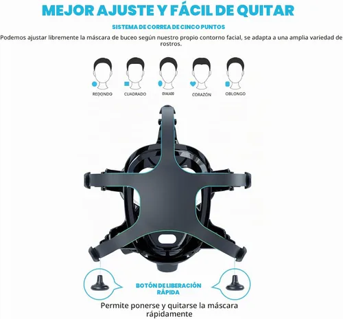 Vista 6 de SMACO Mini tanque de buceo con máscara de buceo de cara completa, S700 1.9L Mini tanque de buceo portátil botella de poni reutilizable hasta 30
