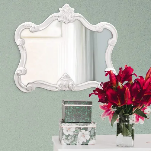 Vista 8 de Howard Elliott Veruca - Espejo ornamentado antiguo para punto focal de pared, rectangular grande para dormitorio, sala de estar y tocador, espejo