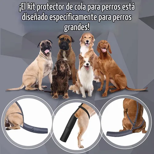Vista 4 de 2 fundas protectoras de cola de perro para heridas, colas de perros curan manga, cuidado de heridas de perro para perros medianos y grandes