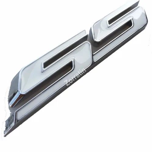 Vista 9 de zorratin Calcomanía con emblema SS inclinado, para parrilla lateral de camioneta, para Chevy., Negro
