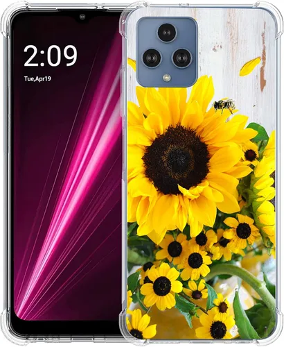 Vista 24 de Revvl 6 5G - Funda protectora de poliuretano termoplástico resistente a los arañazos y a prueba de golpes con diseño de mandala de pavo real