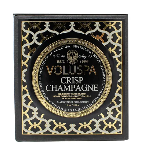 Vista 2 de Voluspa Crisp Champagne Classic Maison - Vela de cristal en caja, 12 onzas