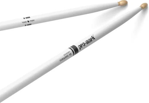 Vista 25 de Promark American Hickory Classic 5A - Baquetas de nogal americano, punta de bellota, azul - Par individual