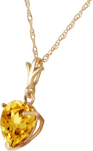 Vista 3 de Galaxy Gold GG Collar con colgante de citrino natural en forma de corazón de oro rosa amarillo de 14 quilates