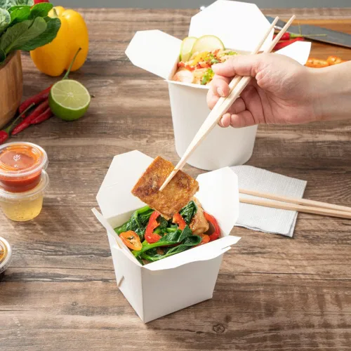 Vista 6 de Restaurantware Cajas para llevar comida china: 25 paquetes de 16 onzas, recipientes desechables para llevar, resistentes a la grasa, recipientes