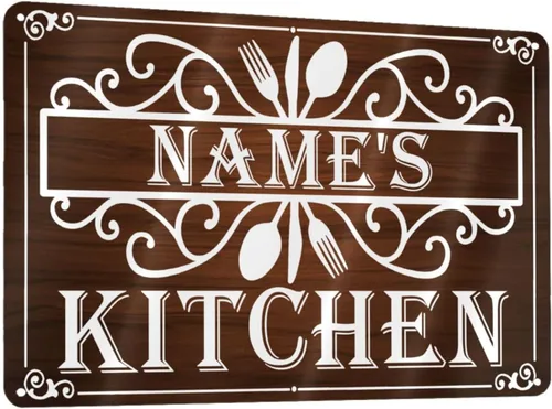 Vista 28 de Letreros de cocina personalizados con nombre personalizado, letrero de cocina condimentado con amor, letrero de cocina para decoración del hogar