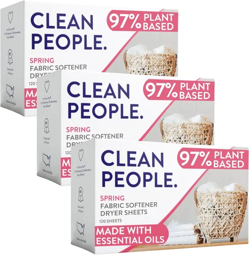 Vista 17 de The Clean People Hojas suavizantes de tela, hojas de secadora, suavizan y eliminan la adherencia estática, suavizante vegano para ropa, aceites