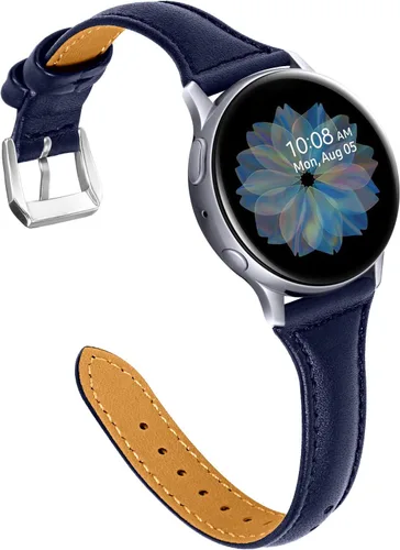 Vista 23 de JOYOZY Correa de cuero compatible con Samsung Galaxy Watch 6/7/FE/5/4 de 40 mm, 44 mm, Active (40 mm)/2 (40 mm) (44 mm), correa de muñeca delgada