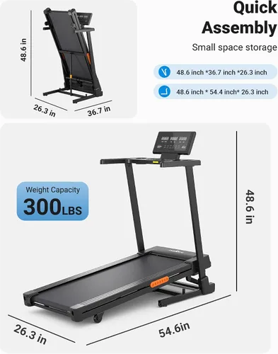 Vista 7 de THERUN Cinta de correr inclinada, cinta de correr con cinta de correr sin Naranja