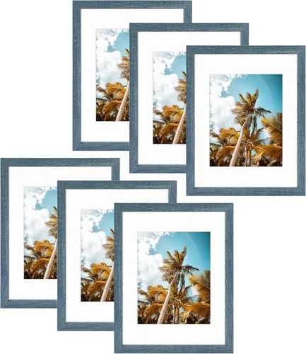 Vista 131 de Frametory, Marco de fotos de 11 x 14 pulgadas con paspartú para fotos de 8 x 10 pulgadas, moldeado ancho de vidrio de alta definición, accesorios