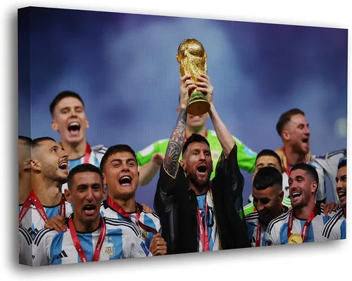 Vista 17 de SpiritualHands Lionel Messi - Póster en lienzo de Messi Argentina, póster de fútbol de Leo Messi para dormitorio de niños, 8 x 12 pulgadas, listo