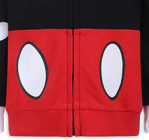 Vista 4 de Disney Sudadera con capucha de Mickey Mouse con cremallera para niños pequeños y bebés, color negro