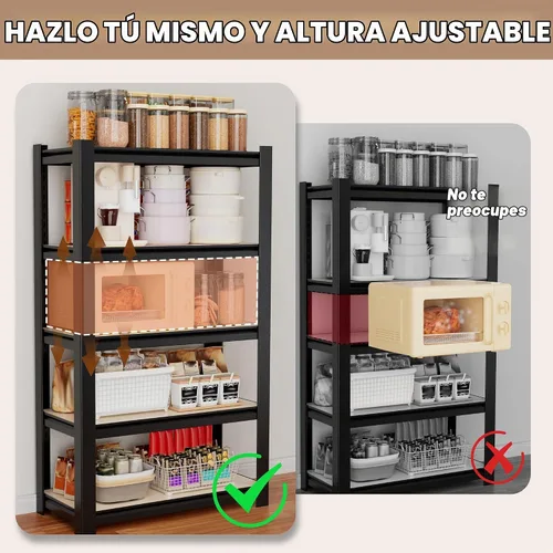 Vista 6 de WORKPRO Estantería negra de 5 niveles con tabla, 24.1 pulgadas de ancho x Negro