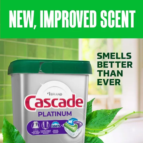 Vista 7 de Cascade Platinum Cápsulas para lavavajillas, detergente para lavavajillas, jabón detergente para platos, fresco, 12
