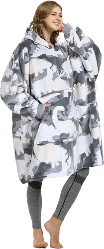 Vista 9 de Catalonia Sudadera con Capucha Manta Extragrande, Cómoda Sudadera Sherpa Usable, Regalo para Ella