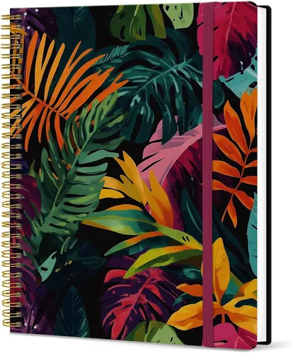 Vista 22 de Taja Diario Grande con Líneas en Espiral para Mujeres, Cuadernos de 8.5" x 11" para Trabajo con Rayado Universitario, Cuadernos A4 Estéticos Bonitos