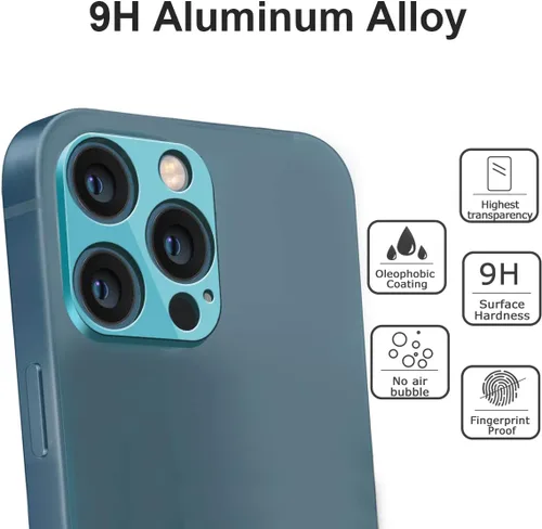 Vista 4 de Suoman [Paquete de 3] Protector de lente de cámara para iPhone 12 Pro Max de 6.7 pulgadas con protección de marco de aleación de aluminio