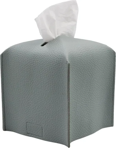 Vista 9 de Livelab Funda para caja de pañuelos, cuadrada, decorativa, de piel sintética, soporte para caja de pañuelos moderna, organizador de papel facial