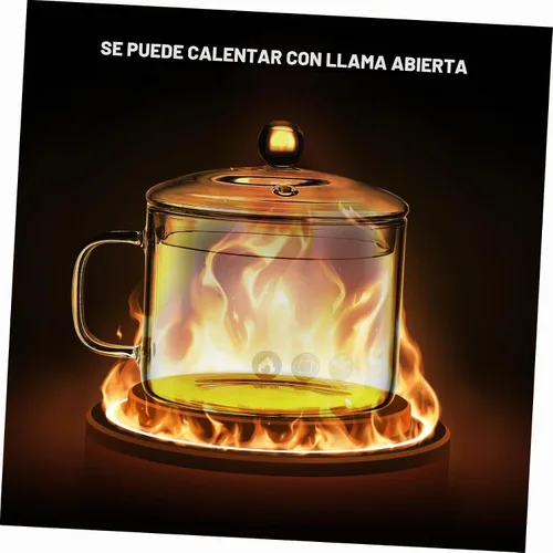 Vista 8 de UPKOCH Olla de cocina de vidrio transparente resistente al calor, olla de cocina de 50 onzas, olla multifunción para cocina, restaurante