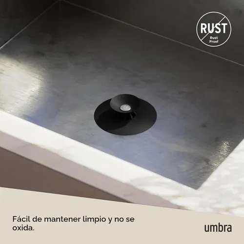 Vista 6 de Umbra Flex Hair Catcher, tapón de drenaje de ducha de doble propósito, 3 pulgadas, negro