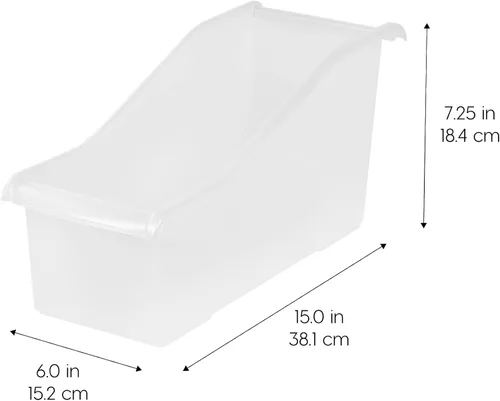 Vista 2 de IRIS Contenedor de plástico para libros de Estados Unidos, paquete de 8, caja de contenedor de conexión vertical para oficina, dormitorio, estudio