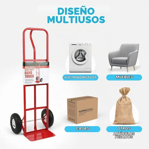 Vista 4 de SIMPLI-MAGIC Carretilla de Mano Neumática de Acero, 500 LBS – Carretilla Convertible de Servicio Pesado con Ruedas de 10" – Movimiento Estable