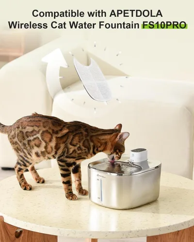 Vista 2 de Paquete de 4 filtros de fuente de agua para gatos y 16 esponjas de prefiltro para FS10pro, filtros de repuesto de 6 capas para fuente inalámbrica