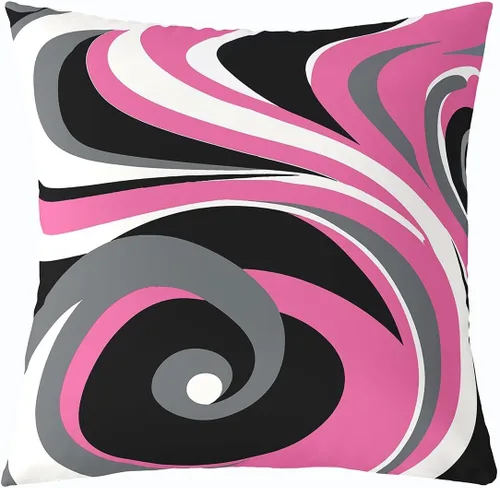 Vista 20 de Paquete de 4 fundas de almohada para exteriores, color rojo burdeos, juego de fundas de cojín geométricas cuadradas de color marrón y gris