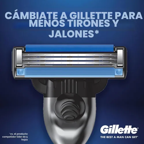 Vista 2 de Gillette Mach3 Turbo Razor para hombres, 17 recambios de cuchillas, regalos navideños para hombres