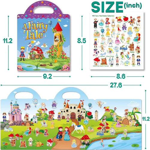 Vista 8 de iGetooy Libro de pegatinas reutilizables para niños pequeños de 3+ años, pegatinas para niños, libros de pegatinas reutilizables para niños